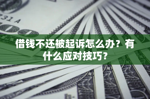 北京借钱不还被起诉怎么办？有什么应对技巧？